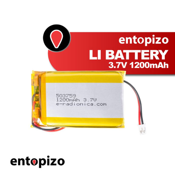 Lithiumbatterij 3.7V 1200mAh 4.44Wh
